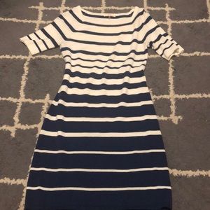 Trina by Trina Turk navy & white sweater dress